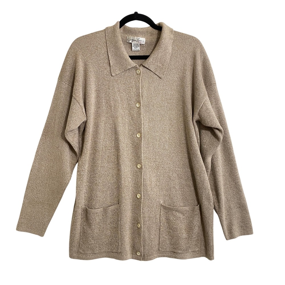 Vintage Men's Geoffrey Beene Sport Button Front Grandpa Cardigan Sweater L 90s